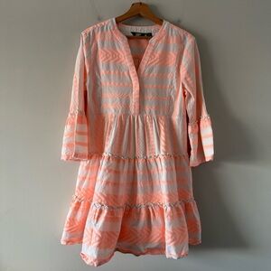 Lands’ End Southwestern Aztec Boho Rodeo Country Western Tiered Dress Size M